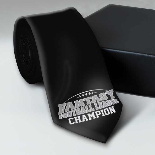 Cravate Champion de football Imaginaire - gris noir et arg (Custom Sporty Tie)