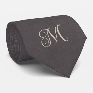 Cravate Charcoal Gray Monogram