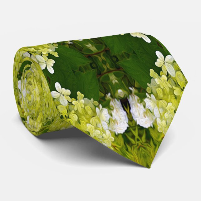 Cravate Chartreuse Vert Abstrait Hydrangea Blooms Motif (Roulé)