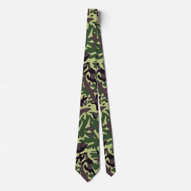 Cravate Chasseurs Motif Camo Vert (Devant)