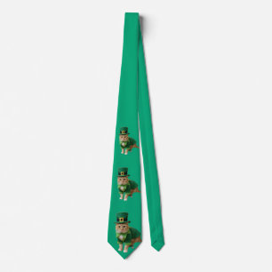 Cravate Chat de la chance de la Saint-Patrick vert