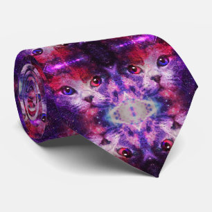 Cravate Chat de la galaxie violette
