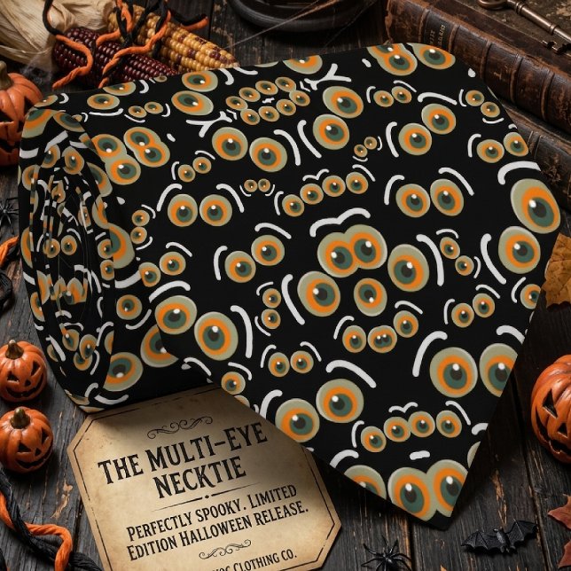 Cravate Chat effrayant Halloween Boo Eyes Motif (Créateur téléchargé)