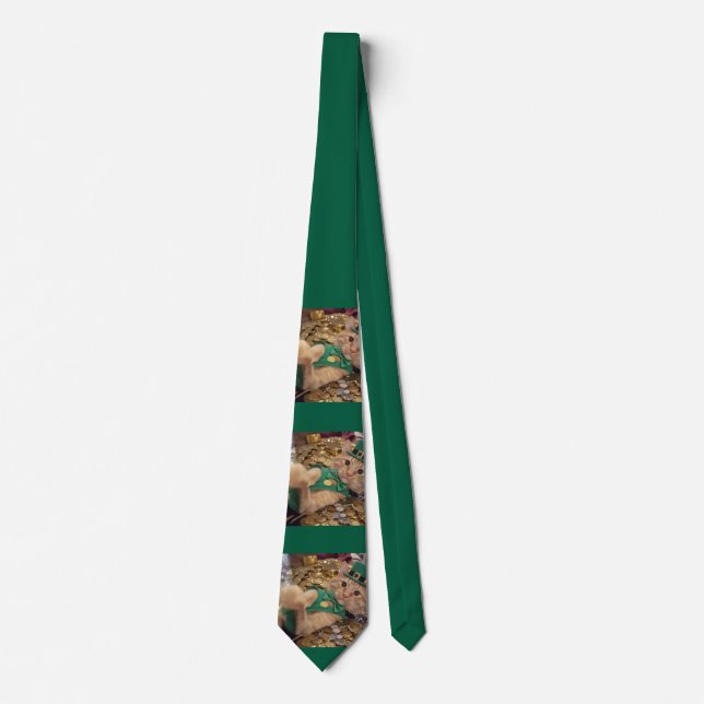 Cravate Chat lutin de la Saint-Patrick  (Devant)