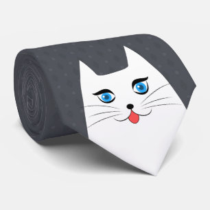 Cravate Chat mignon avec la langue collant