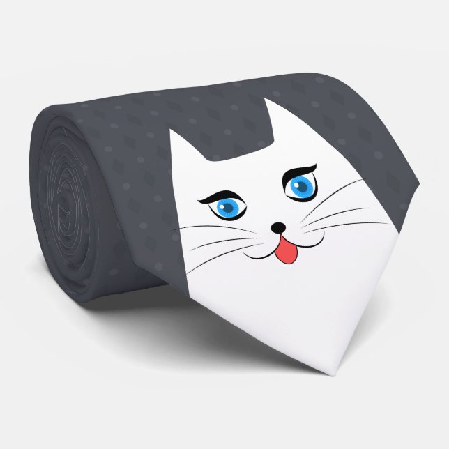 Cravate Chat mignon avec la langue collant (Roulé)
