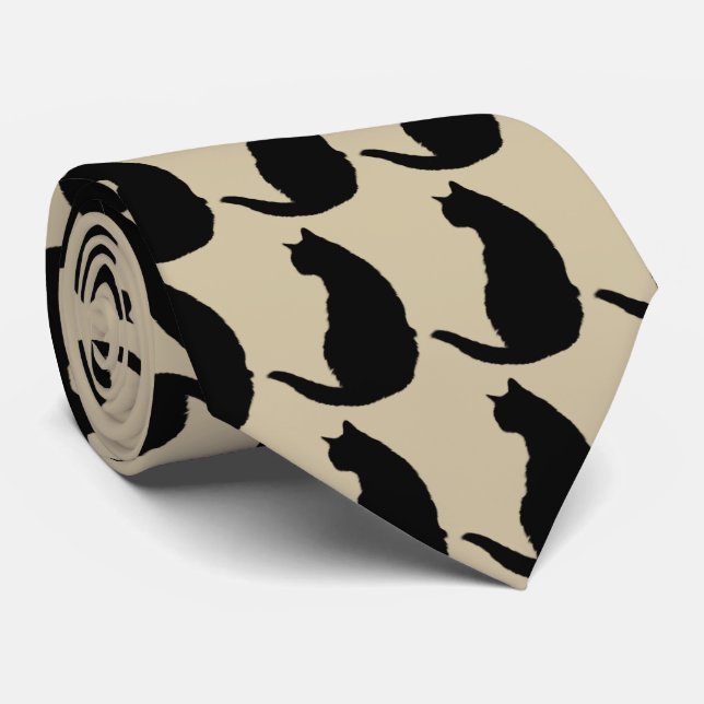 Cravate Chat noir (Roulé)