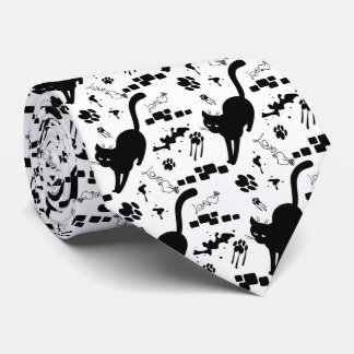 Cravate Chat noir sur la rue