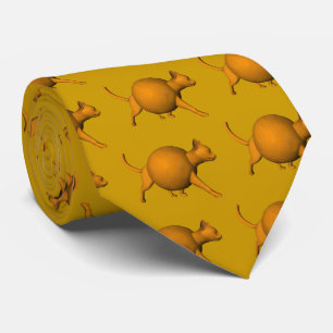 Cravate Chat orange amusant