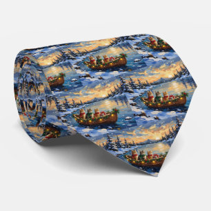 Cravate Chat Persan Noël Bateau Fêtes