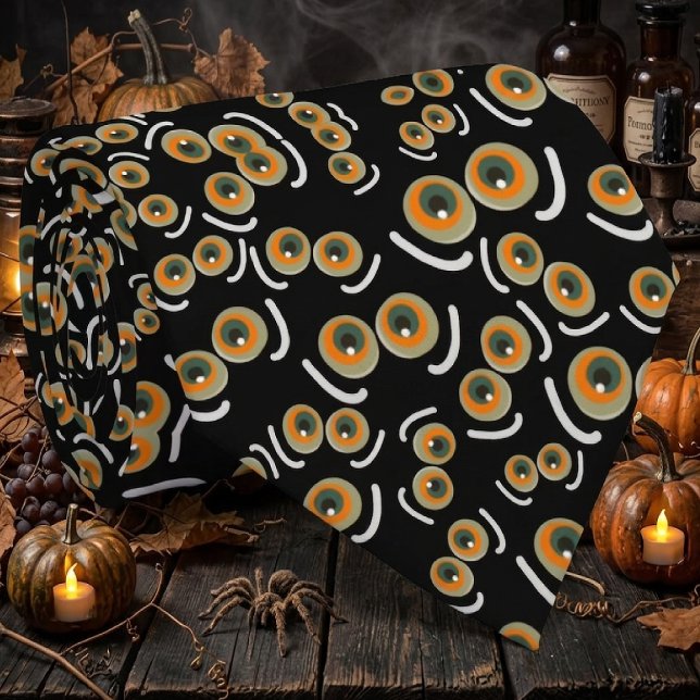 Cravate Chat Peureux Halloween Yeux de Chauve-Souris (Créateur téléchargé)