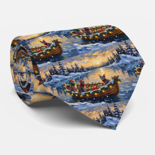 Cravate Chat Sphynx Noël Bateau Fêtes