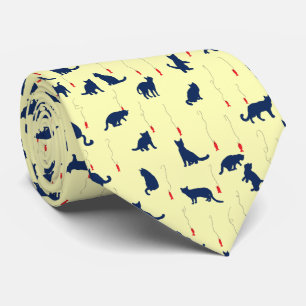 Cravate Chatons bleus et poissons rouges
