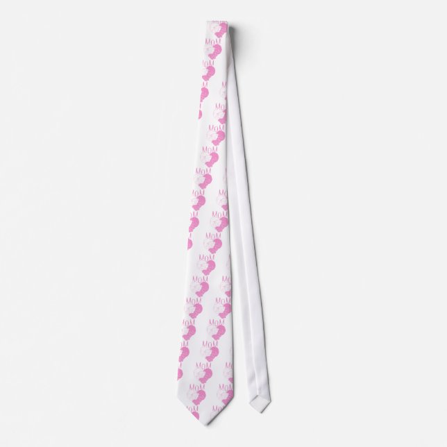 Cravate Chats de coeur MOM rose (Devant)