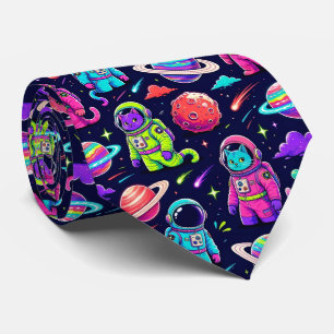 Cravate Chats de l'espace Planètes Intergalactiques Systèm