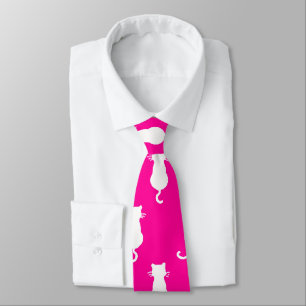 Cravate Chats Fantaisistes Fucshia Pour Toujours