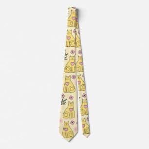 Cravate Chats jaunes