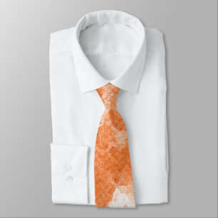 Cravate Chaud motif aquarelle orange terracotta