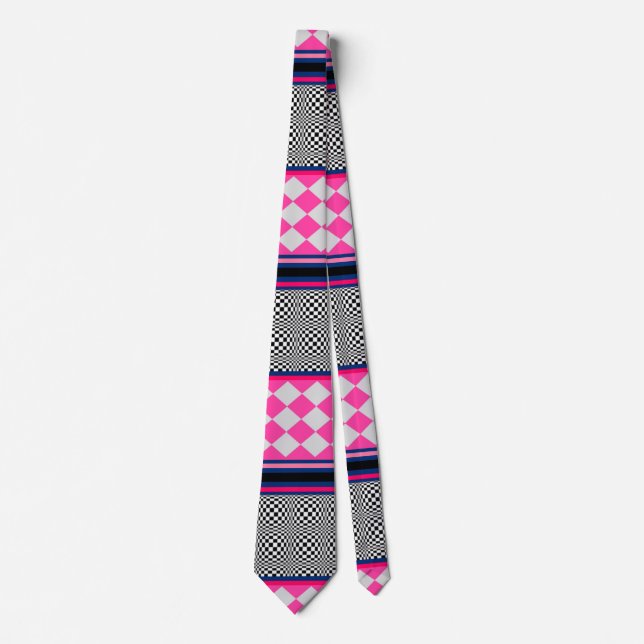 Cravate Check Stripes Harlequin Conception de Motif mixte (Devant)
