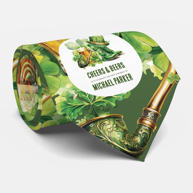 Cravate Cheers & Beers Anniversaire Saint Patrick's Day (Roulé)