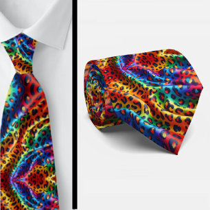 Cravate Chemise à col avec imprimé léopard arc-en-ciel