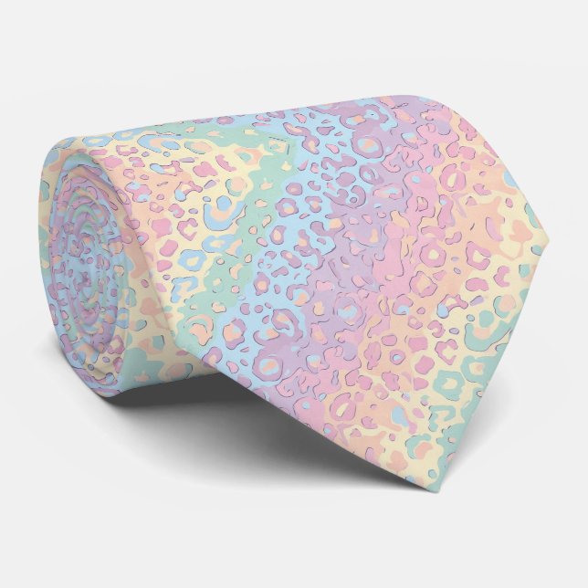 Cravate Chemise à col avec imprimé léopard arc-en-ciel pas (Roulé)