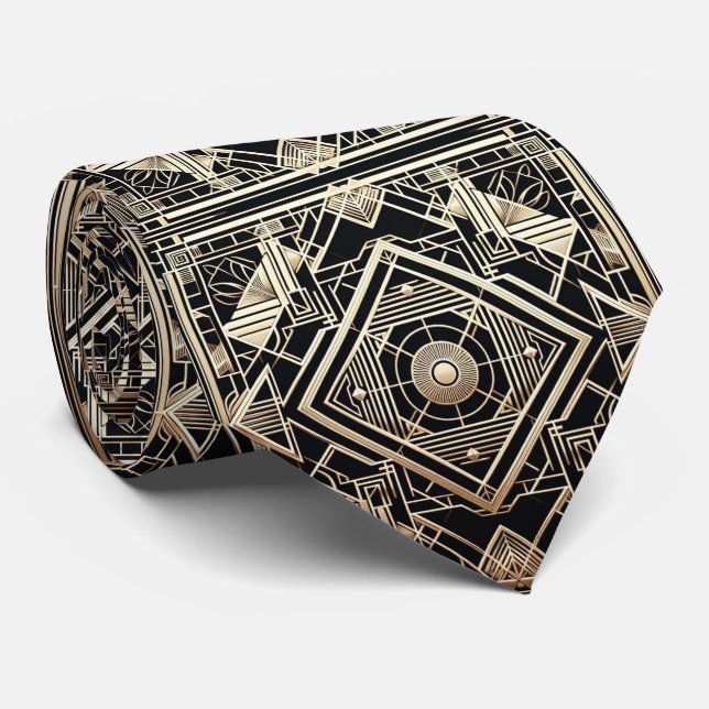 Cravate Chemise à col avec motif Art déco (Roulé)