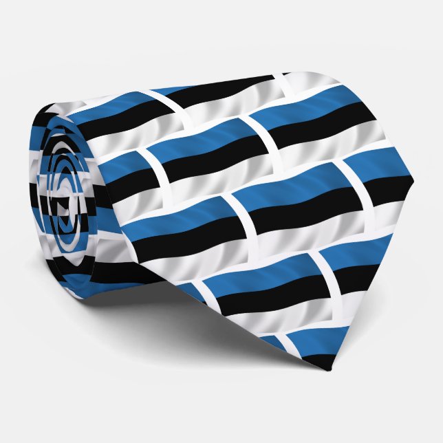 Cravate Chemise à drapeau estonien (Roulé)