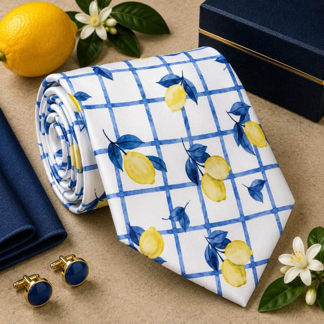 Cravate Chemise à motif Citron Méditerranéen (Créateur téléchargé)