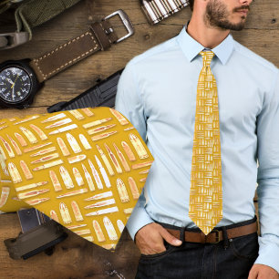 Cravate Chemise à motif de munitions or dorées en détresse
