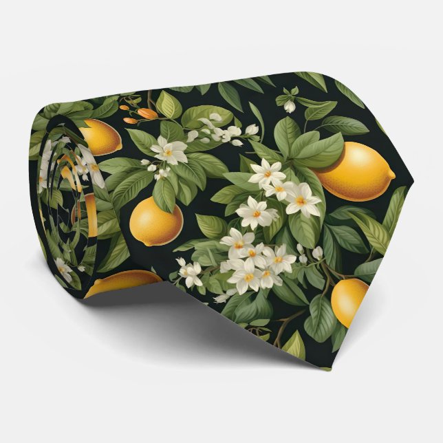 Cravate Chemise à motifs citron pour hommes (Roulé)