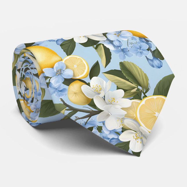 Cravate Chemise à motifs citron pour hommes (Roulé)