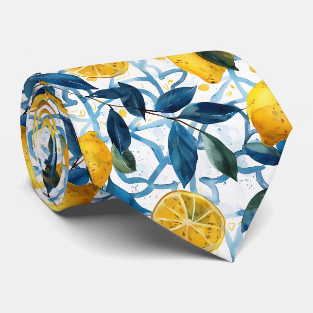 Cravate Chemise à motifs citron pour hommes  (Roulé)