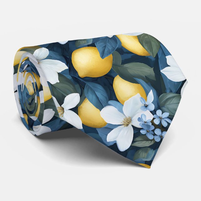 Cravate Chemise à motifs citron pour hommes (Roulé)