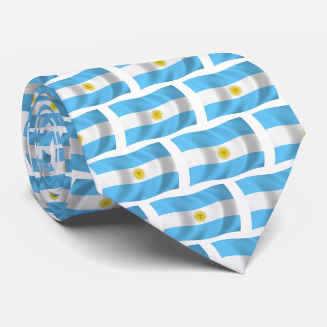 Cravate Chemise à rayons avec drapeau argentin (Roulé)