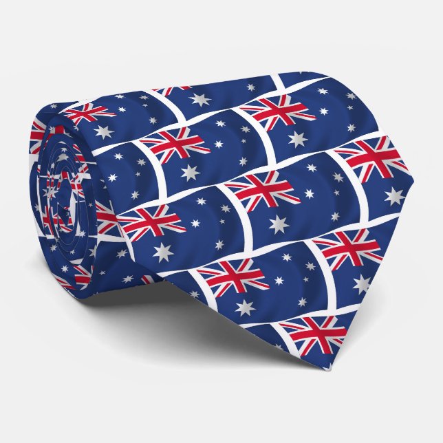 Cravate Chemise à rayures avec drapeau australien (Roulé)