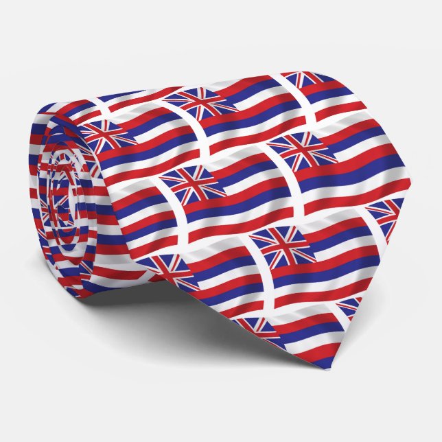 Cravate Chemise à rayures avec drapeau d'Hawaii (Roulé)