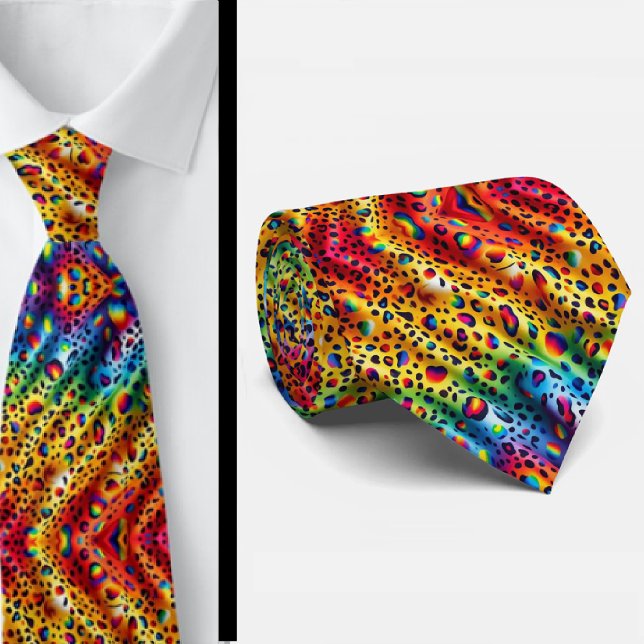 Cravate Chemise arc-en-ciel à imprimé léopard (Créateur téléchargé)
