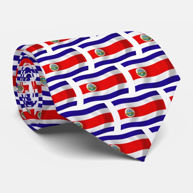Cravate Chemise avec drapeau du Costa Rica (Roulé)