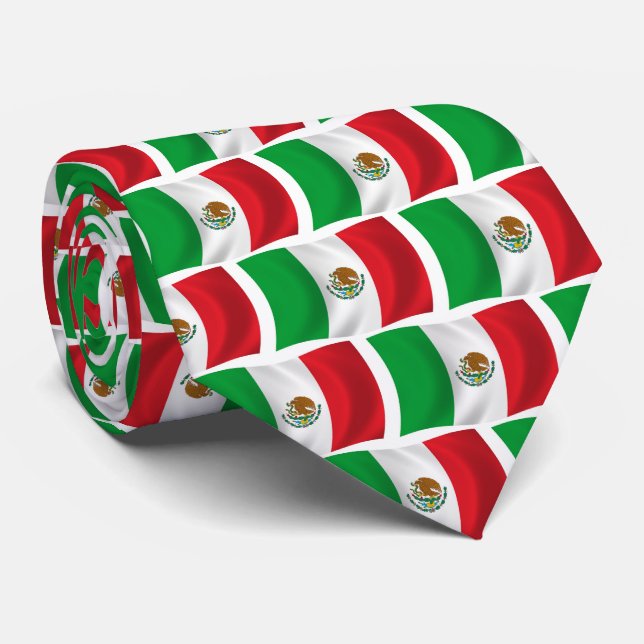 Cravate Chemise avec drapeau du Mexique (Roulé)