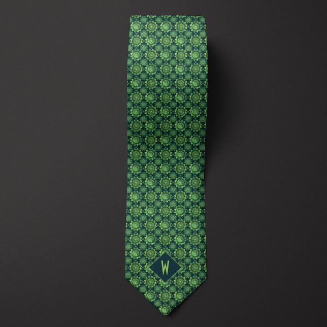 Cravate Chemise de mariage mandala vert forêt (Créateur téléchargé)