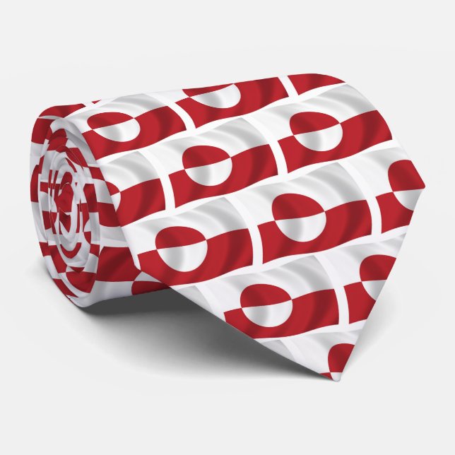 Cravate Chemise verte avec drapeau du Groenland (Roulé)