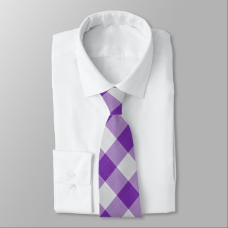 Cravate Chèques violets et blancs Cool Motif classique