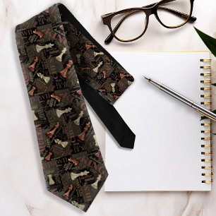 Cravate Chess Terms and Pieces Copper and Gold ID784