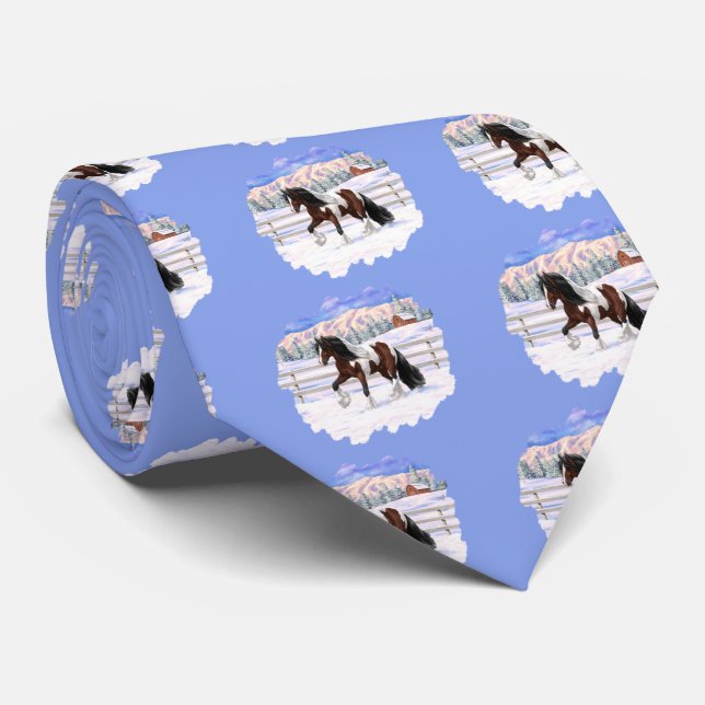 Cravate Cheval de Tinker Tinker Gypsy Vanner Brown Pinto (Roulé)