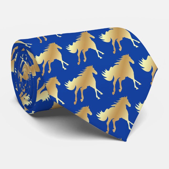 Cravate Cheval Mustang Équipe Mascotte Football Necktie (Roulé)