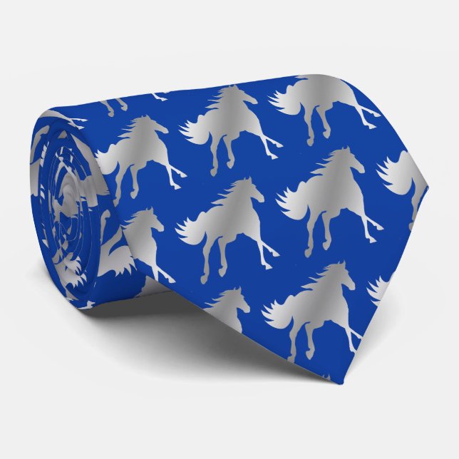 Cravate Cheval Mustang Équipe Mascotte Football Necktie (Roulé)
