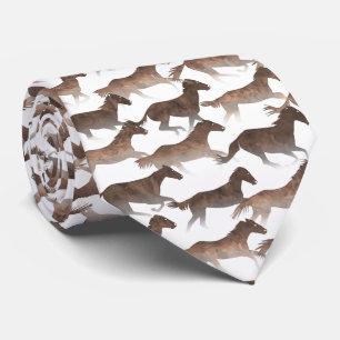 Cravate Chevaux Brown d'aquarelle