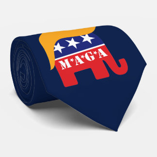 Cravate Cheveux de Donald Trump Logo Éléphant GOP MAGA