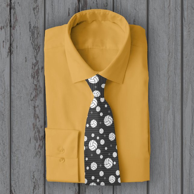 Cravate Chevron de volley-ball gris foncé (Créateur téléchargé)